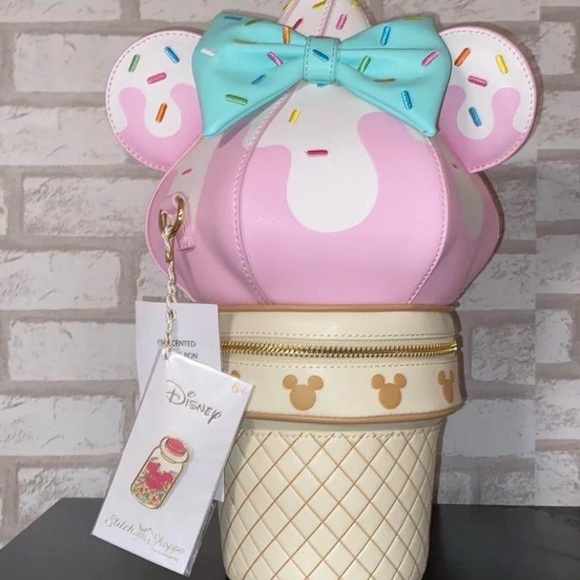 LOUNGEFLY STITCH SHOPPE MINNIE MOUSE SOFT SERVE CREAM CROSSBODY BAG - Picture 8 of 8
